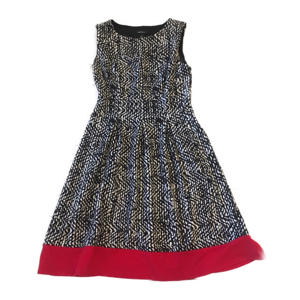 Alyx A-line Red Border Dress